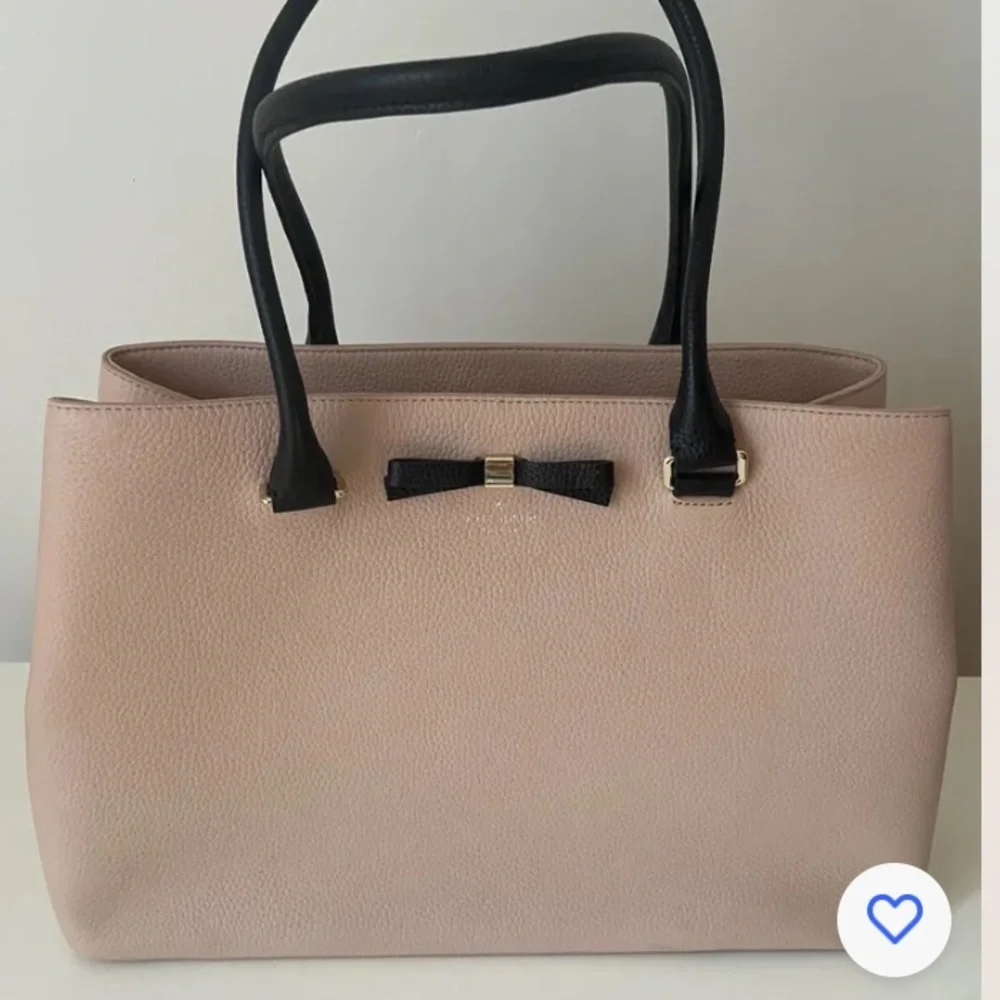 NEW KATE SPADE NEW YORK LEATHER LARGE TOTE BOW SHOULDER BAG  PINK